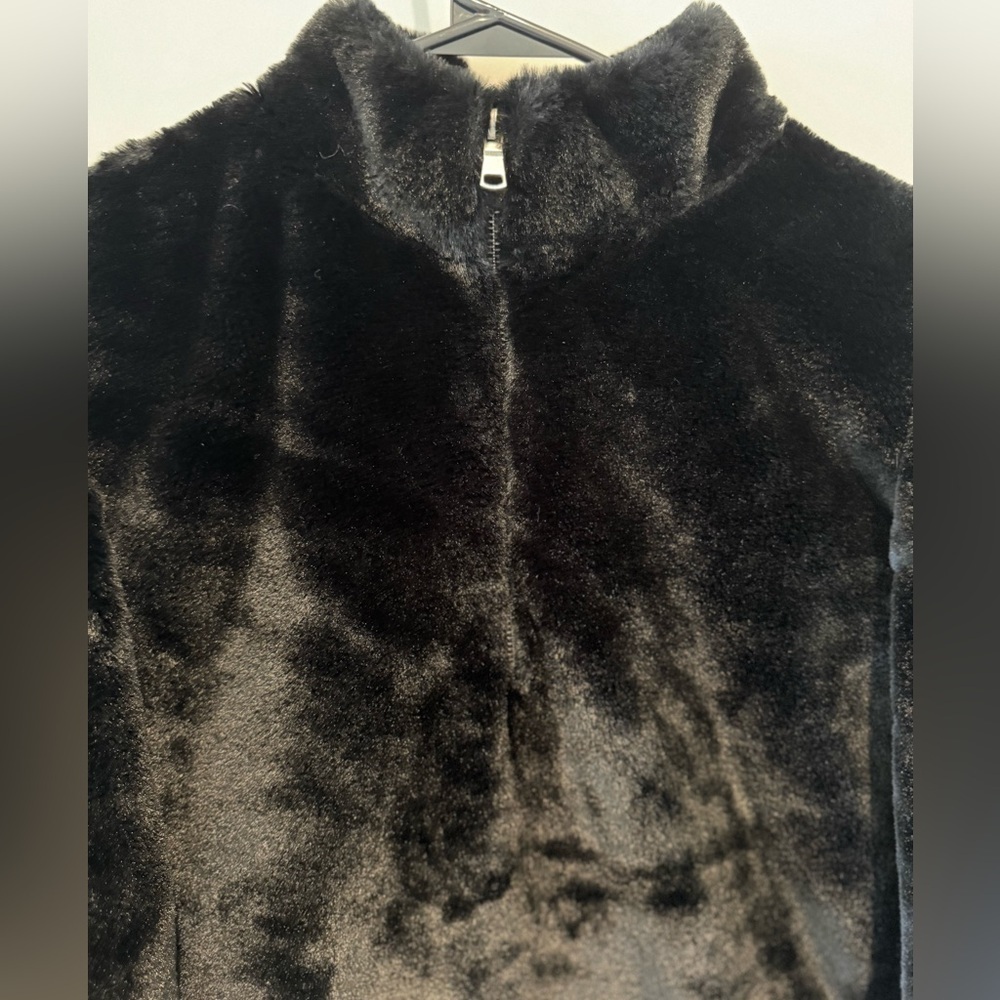 A New Day faux fur quarter zip, black Medium M soft y2k I - Picture 3 of 7